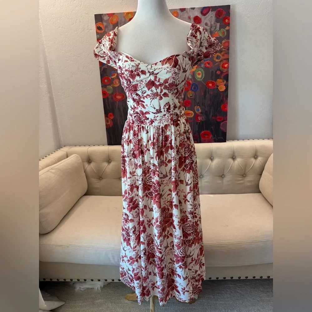 NWT Reformation Violet Dress Toile De Jouy 4 - Picture 4 of 13